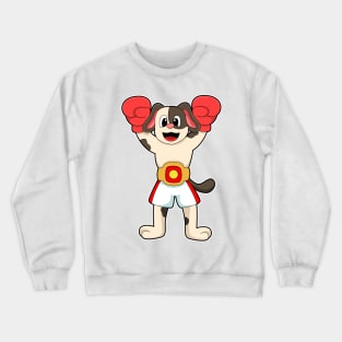 Dog as Boxing champion with Belt & Boxing gloves Crewneck Sweatshirt